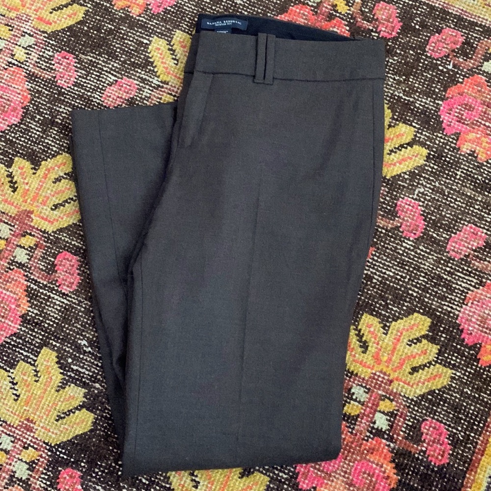 Banana Republic Jackson Fit stretch petite brown wool pants size 10P